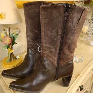 Ladies Brown Leather and Suede Boots